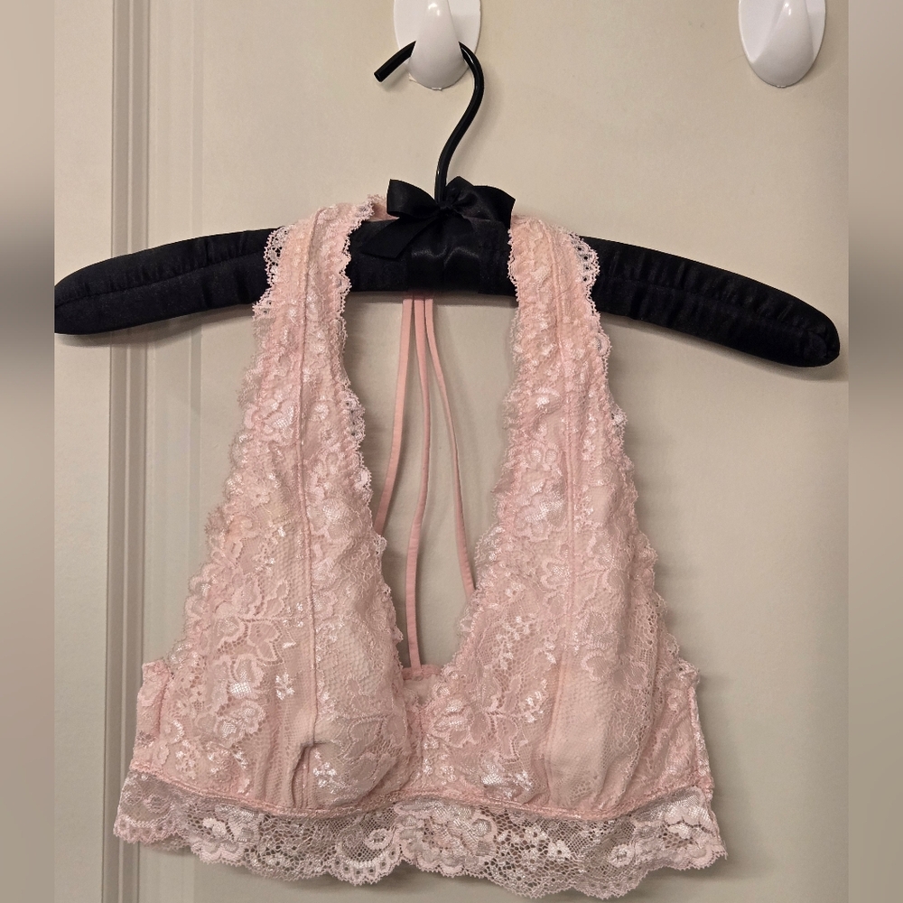 Justice Light Pink Strappy Lace Bralette - Size 38
